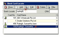 Editing a saved client card 1