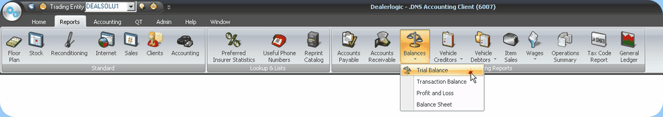 How to find the Trial Balance Report