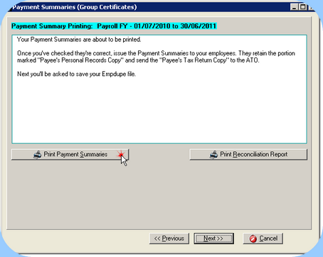 Print Payment Summary