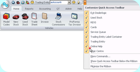 Untick to remove from Quick Access Toolbar