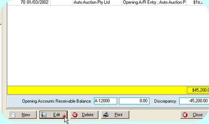 Edit or Delete an Opening Receivable