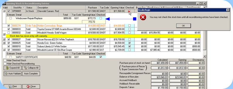 Checking Stock Items