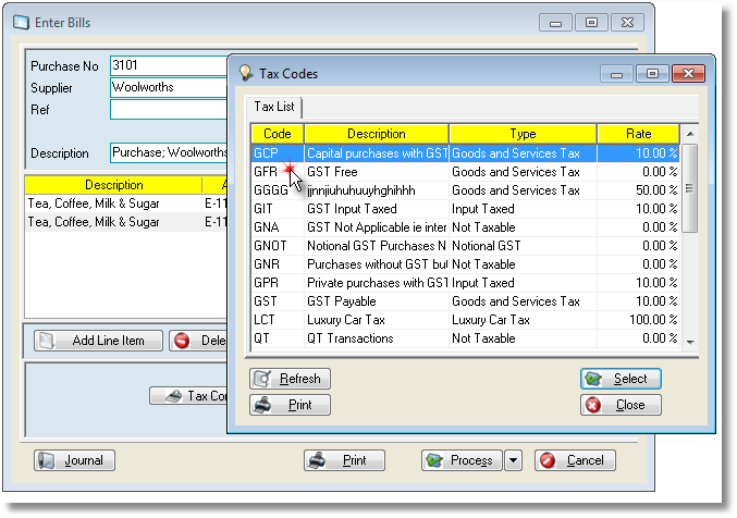 Purchases, change tax7