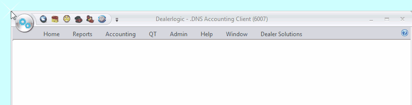 Dealerlogic toolbar with the Ribbon minimised - the Ribbon tab headings are still visible.