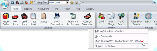 To move the Quick Access Toolbar