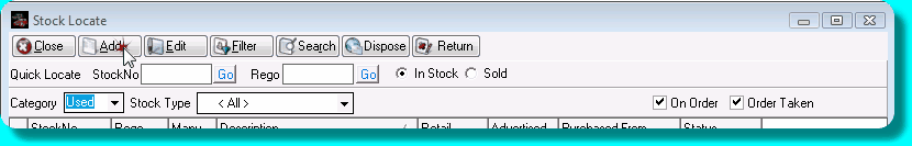 Stock Browse showing Add