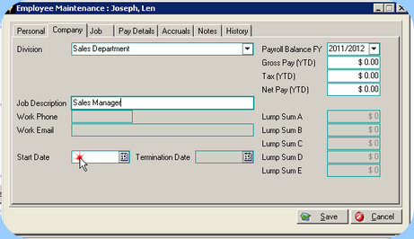 Add the date they commenced employment with you