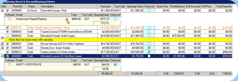 Opening Reconditioning Listing