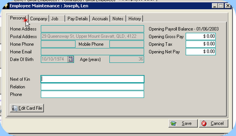 Employee Maintenance screen will open