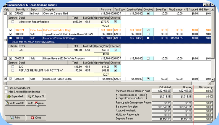 Opening Stock Auto-Complete