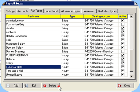 Pay Type, Delete