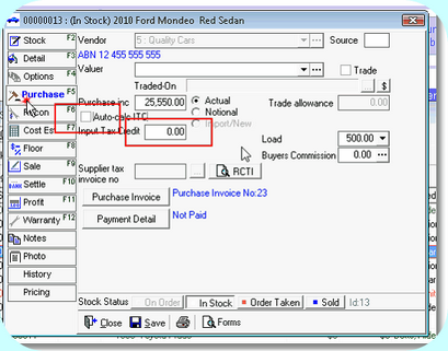 GST Actual, Untick Auto-Calc and Imput Tax Zero