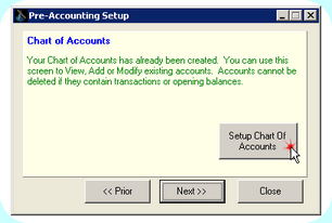 Preferences, Chart of Accounts