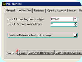 Preferences, Purchases Tab